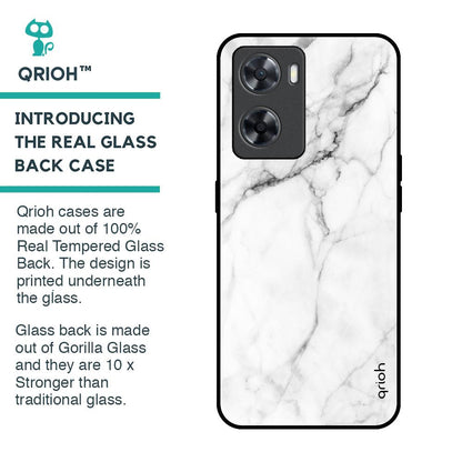 Modern White Marble Glass Case for OPPO A77s