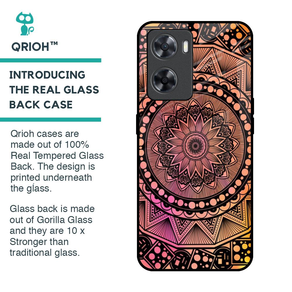 Floral Mandala Glass Case for OPPO A77s