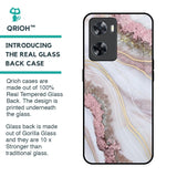Pink & Gold Gllitter Marble Glass Case for OPPO A77s