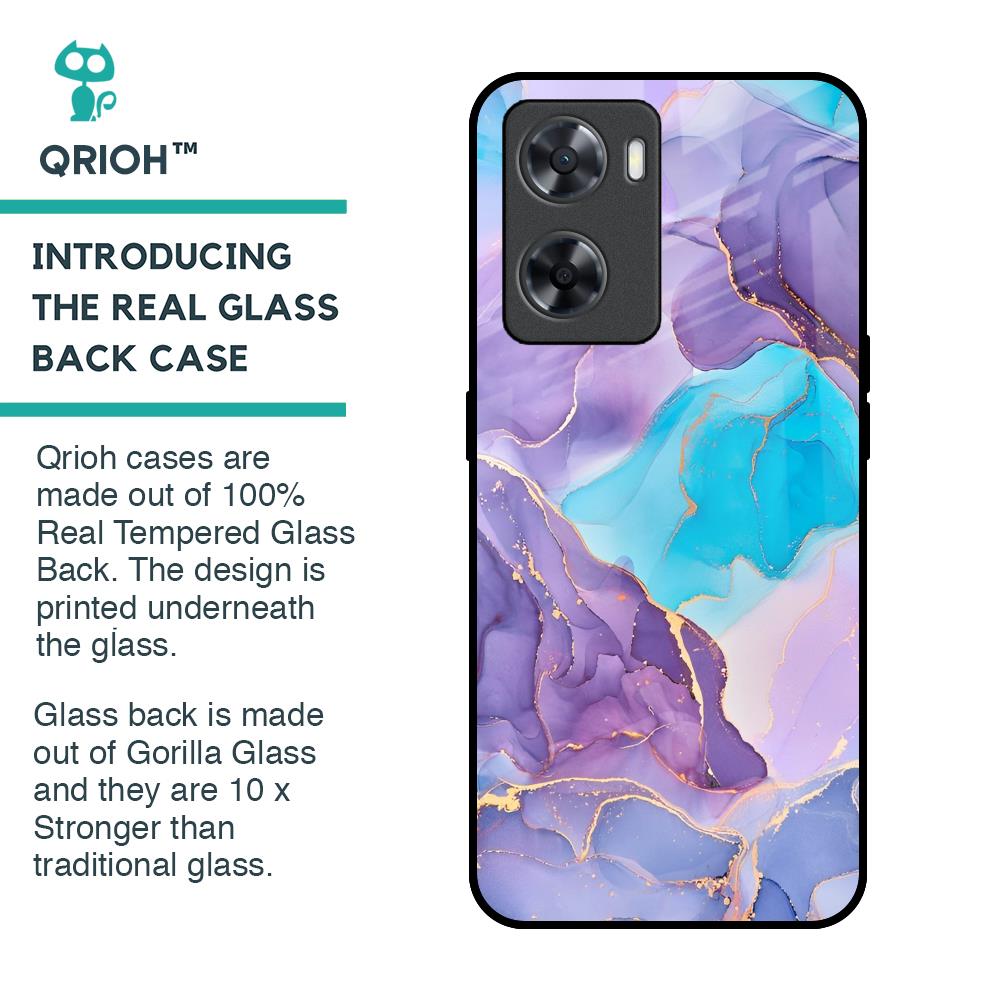 Alcohol ink Marble Glass Case for OPPO A77s