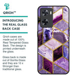 Purple Rhombus Marble Glass Case for OPPO A77s