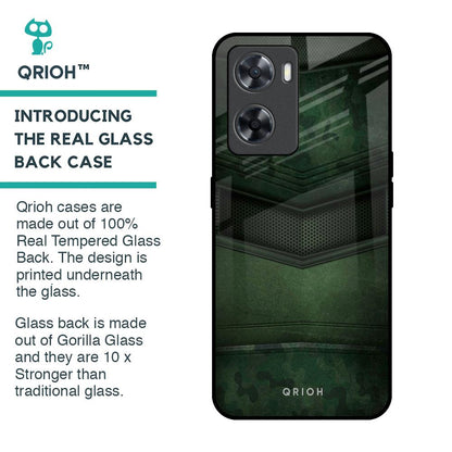 Green Leather Glass Case for OPPO A77s