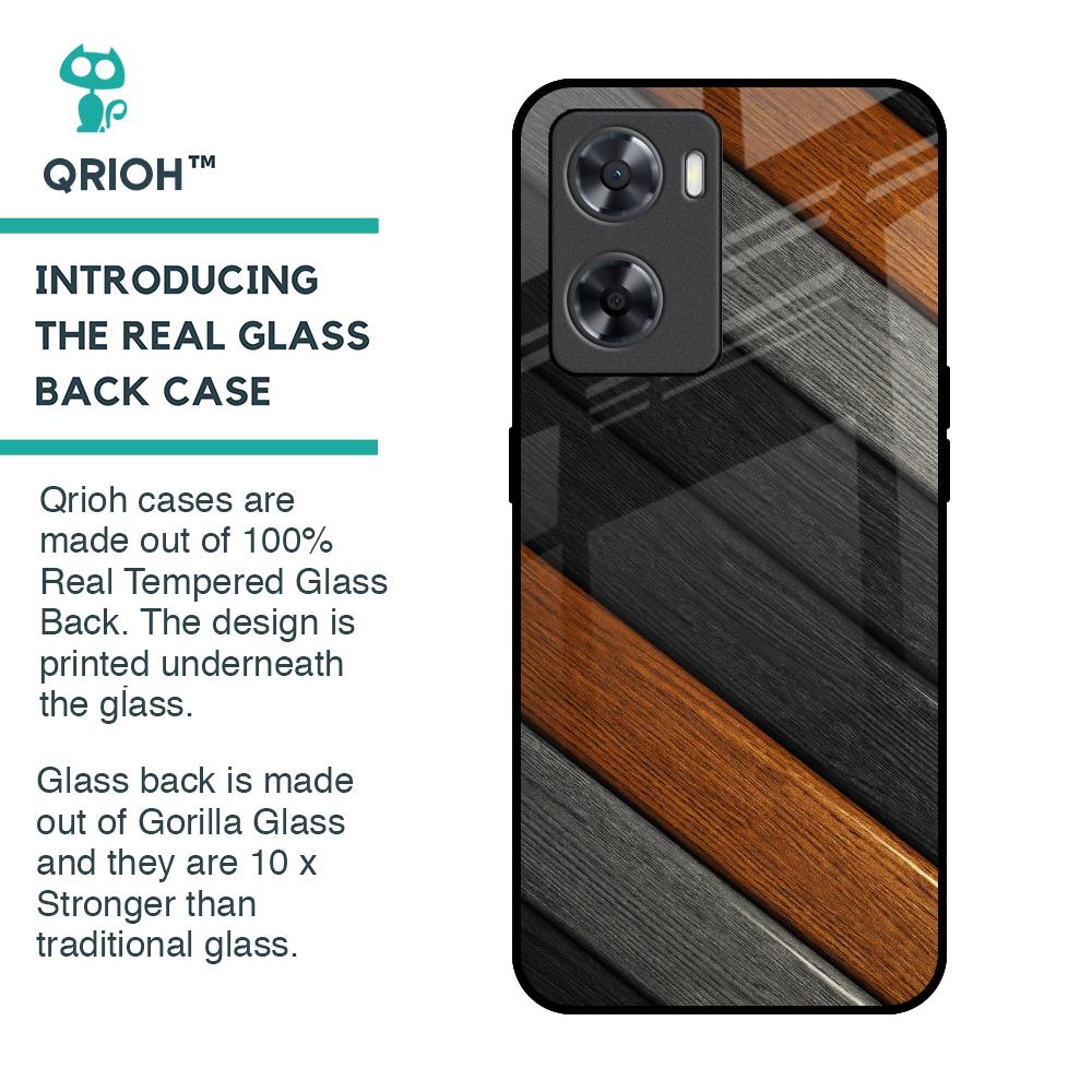 Tri Color Wood Glass Case for OPPO A77s