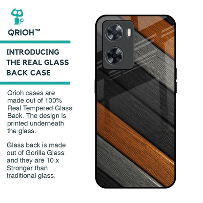 Tri Color Wood Glass Case for OPPO A77s