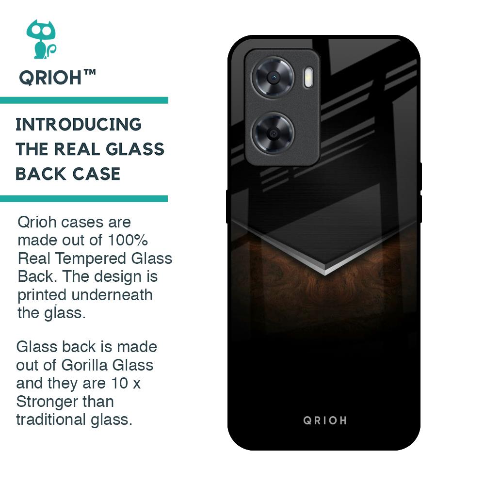 Dark Walnut Glass Case for OPPO A77s