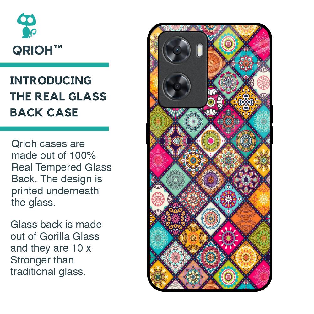 Multicolor Mandala Glass Case for OPPO A77s