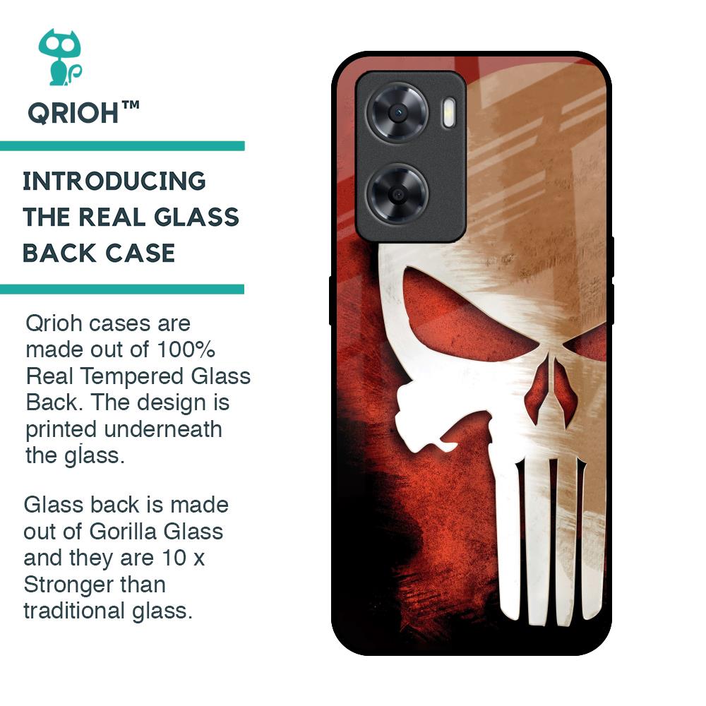 Red Skull Glass Case for OPPO A77s