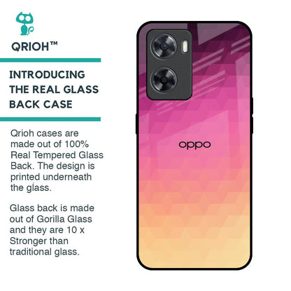 Geometric Pink Diamond Glass Case for OPPO A77s