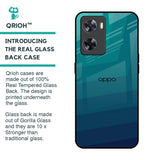 Green Triangle Pattern Glass Case for OPPO A77s