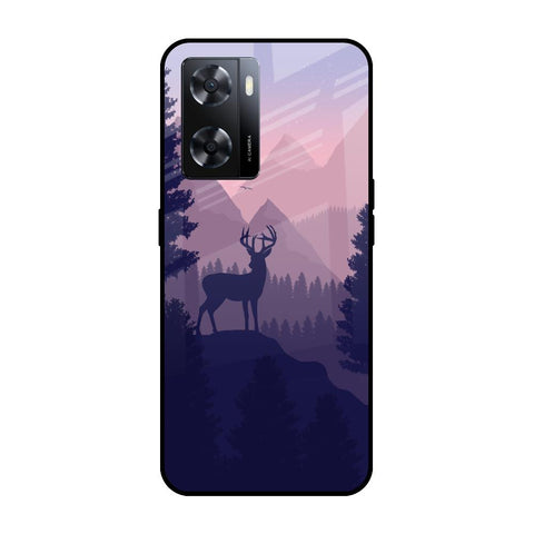 Deer In Night OPPO A77s Glass Cases & Covers Online