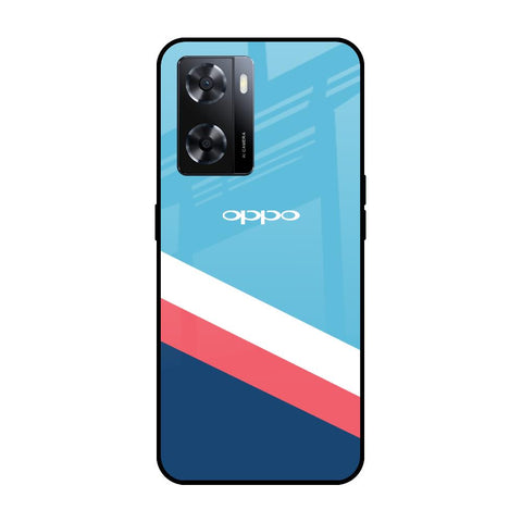 Pink & White Stripes OPPO A77s Glass Cases & Covers Online