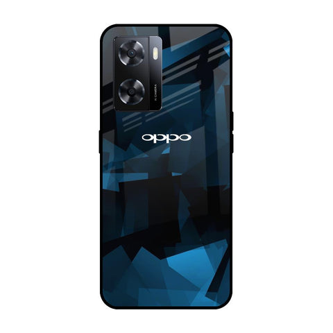 Polygonal Blue Box OPPO A77s Glass Cases & Covers Online