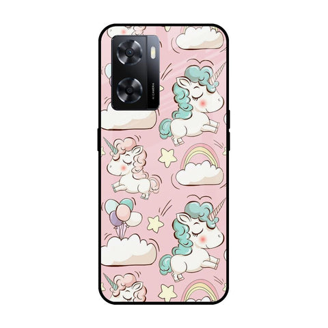 Balloon Unicorn OPPO A77s Glass Cases & Covers Online