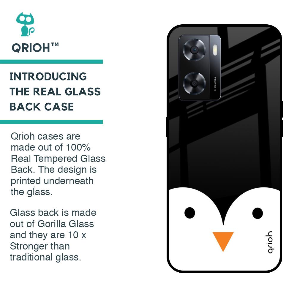 Cute Penguin Glass Case for OPPO A77s