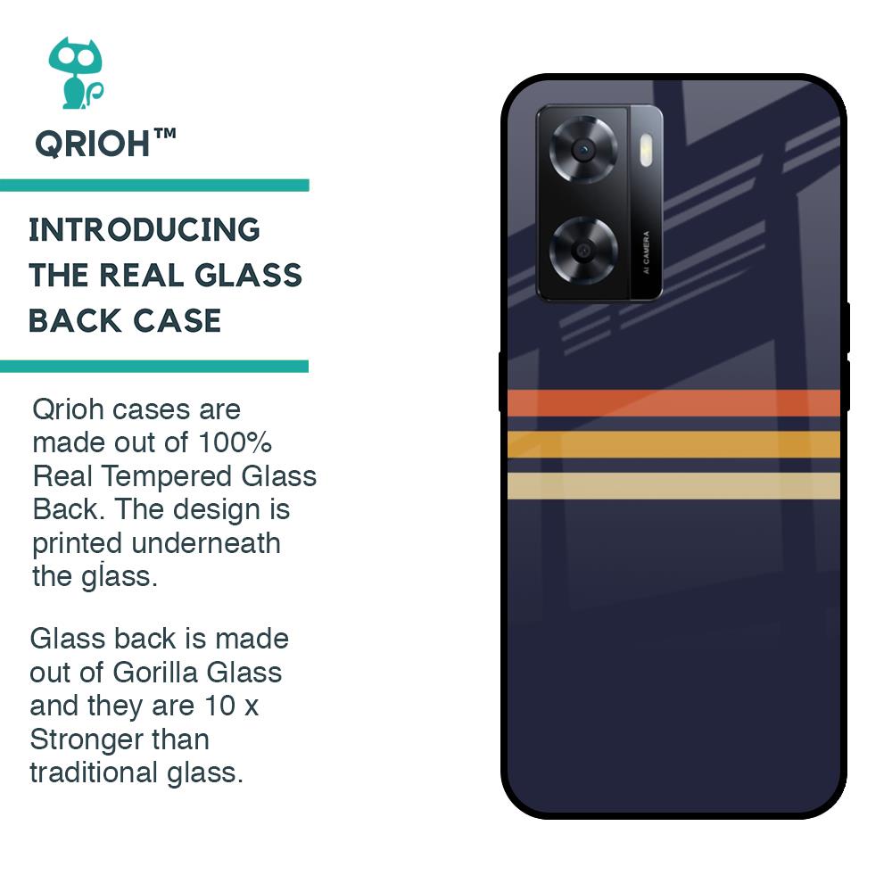 Tricolor Stripes Glass Case For OPPO A77s
