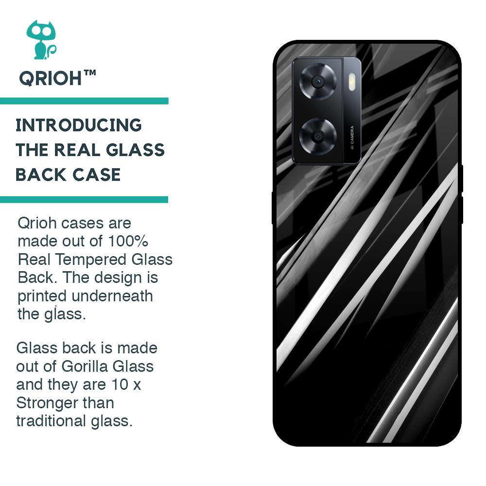 Black & Grey Gradient Glass Case For OPPO A77s