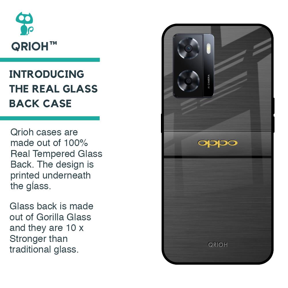 Grey Metallic Glass Case For OPPO A77s