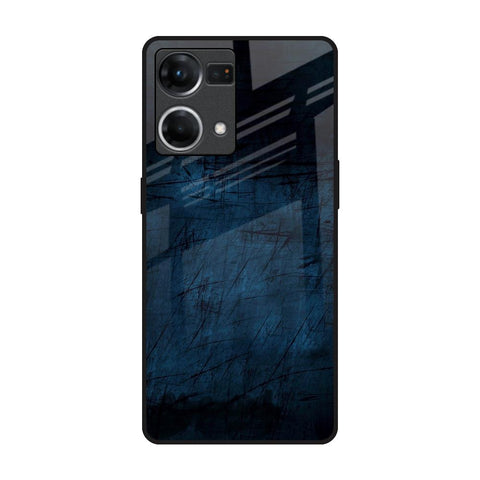 Dark Blue Grunge Oppo F21s Pro Glass Back Cover Online