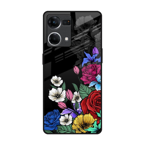 Rose Flower Bunch Art Oppo F21s Pro Glass Back Cover Online