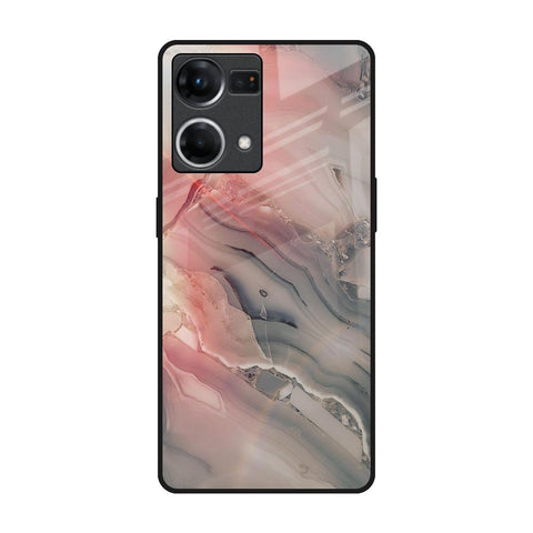 Pink And Grey Marble Oppo F21s Pro Glass Back Cover Online