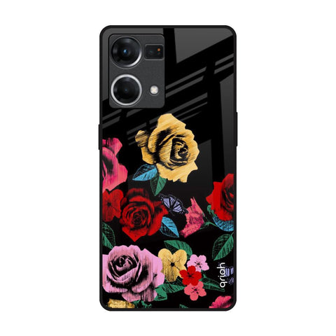 Floral Decorative Oppo F21s Pro Glass Back Cover Online