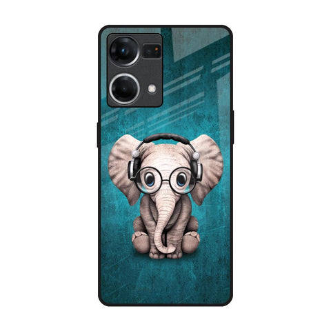 Adorable Baby Elephant Oppo F21s Pro Glass Back Cover Online