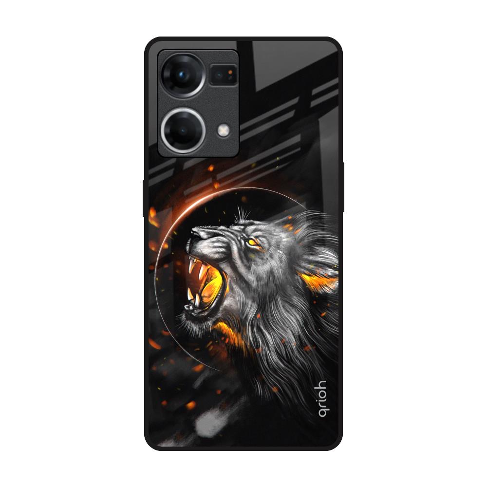Aggressive Lion Oppo F21s Pro Glass Back Cover Online