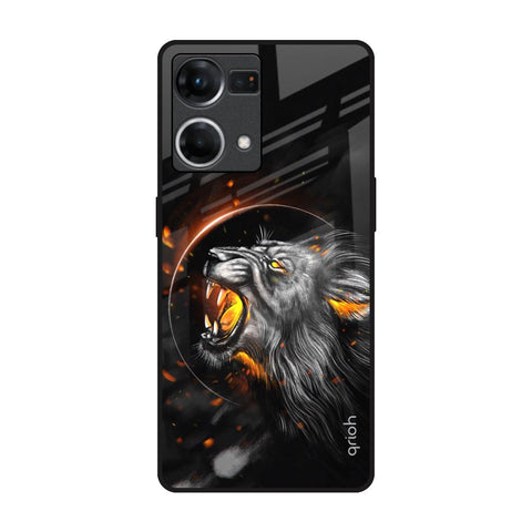 Aggressive Lion Oppo F21s Pro Glass Back Cover Online
