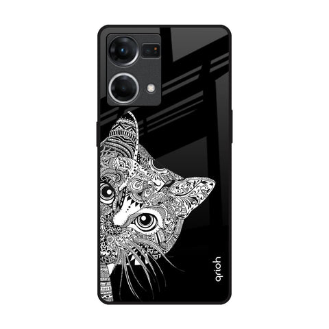 Kitten Mandala Oppo F21s Pro Glass Back Cover Online
