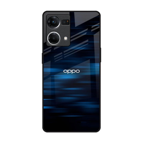 Blue Rough Abstract Oppo F21s Pro Glass Back Cover Online