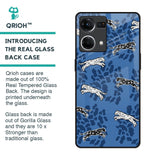 Blue Cheetah Glass Case for Oppo F21s Pro