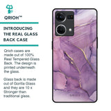Purple Gold Marble Glass Case for Oppo F21s Pro