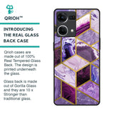 Purple Rhombus Marble Glass Case for Oppo F21s Pro