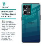 Green Triangle Pattern Glass Case for Oppo F21s Pro