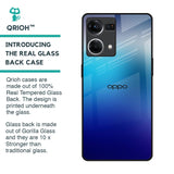 Blue Rhombus Pattern Glass Case for Oppo F21s Pro