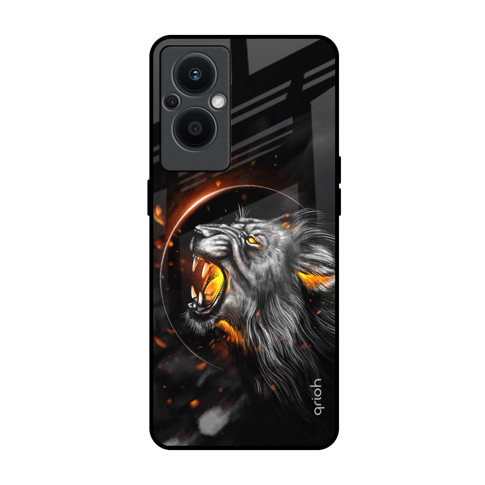 Aggressive Lion Oppo F21s Pro 5G Glass Back Cover Online