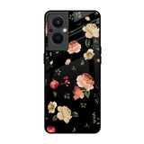 Black Spring Floral Oppo F21s Pro 5G Glass Back Cover Online