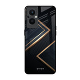 Sleek Golden & Navy Oppo F21s Pro 5G Glass Back Cover Online