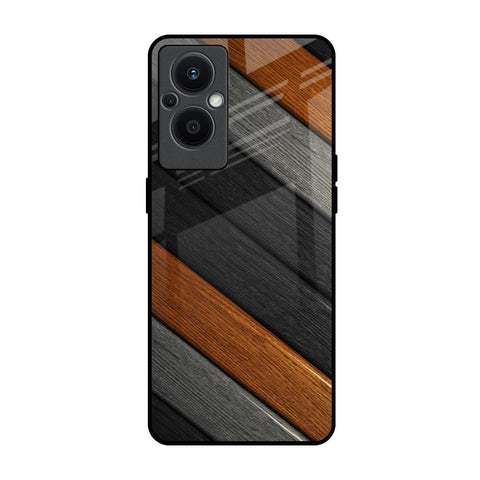 Tri Color Wood Oppo F21s Pro 5G Glass Back Cover Online
