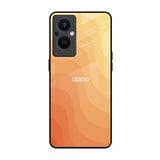 Orange Curve Pattern Oppo F21s Pro 5G Glass Back Cover Online