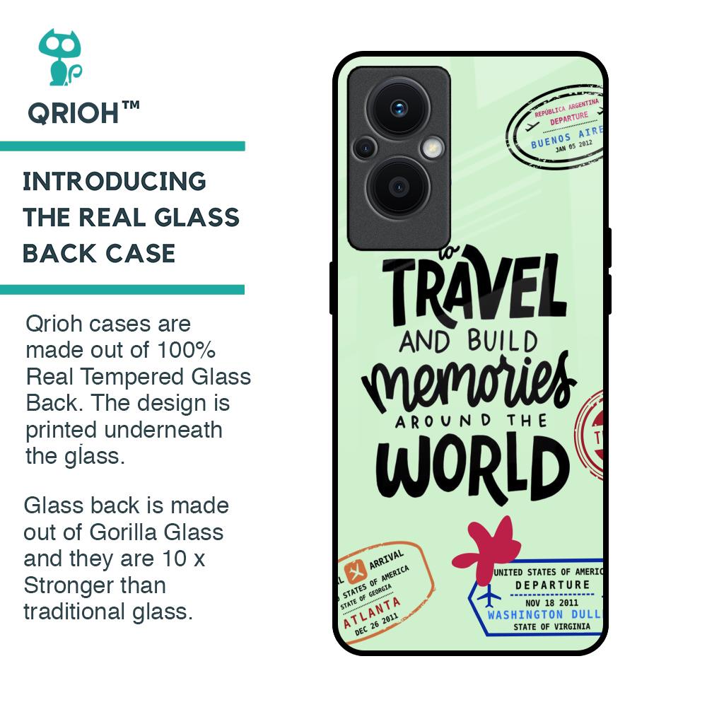 Travel Stamps Glass Case for Oppo F21s Pro 5G