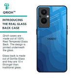 Blue Wave Abstract Glass Case for Oppo F21s Pro 5G