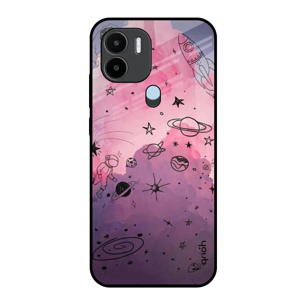 Space Doodles Redmi A1 Plus Glass Back Cover Online