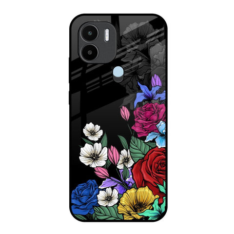Rose Flower Bunch Art Redmi A1 Plus Glass Back Cover Online