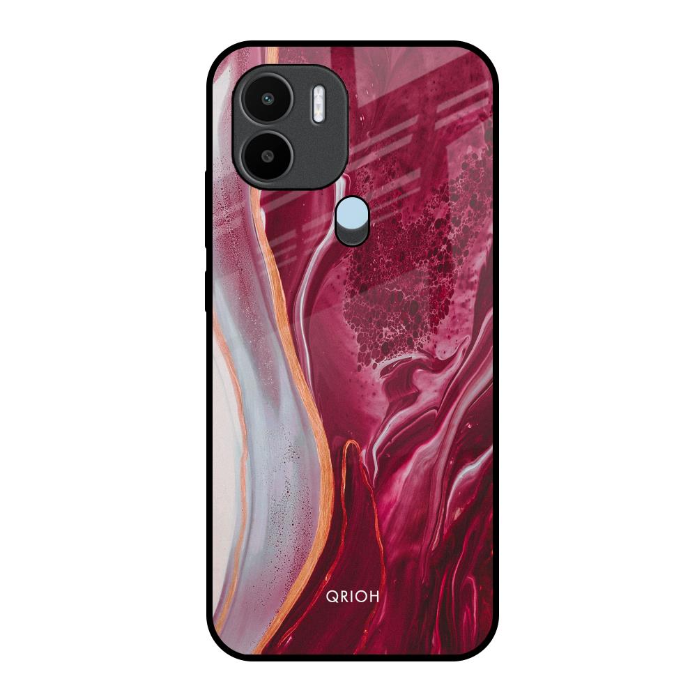Crimson Ruby Redmi A1 Plus Glass Back Cover Online