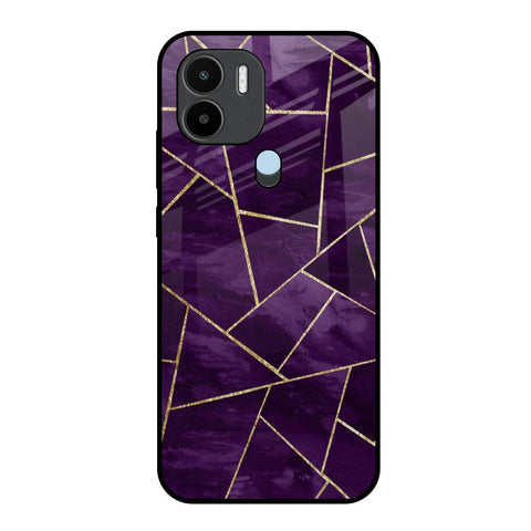 Geometric Purple Redmi A1 Plus Glass Back Cover Online