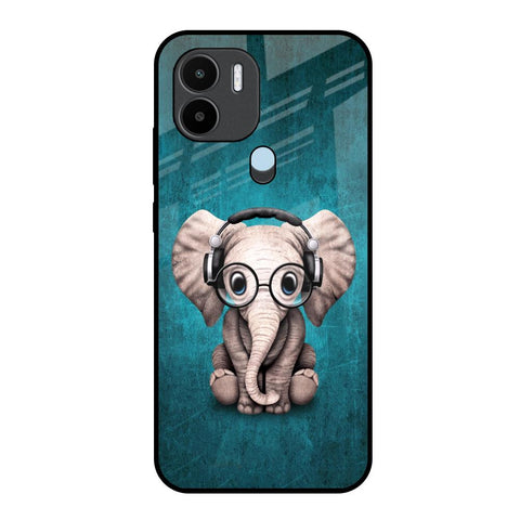 Adorable Baby Elephant Redmi A1 Plus Glass Back Cover Online