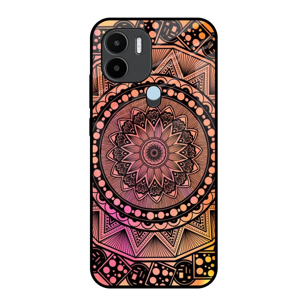 Floral Mandala Redmi A1 Plus Glass Back Cover Online