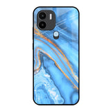 Vibrant Blue Marble Redmi A1 Plus Glass Back Cover Online