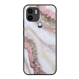 Pink & Gold Gllitter Marble Redmi A1 Plus Glass Back Cover Online